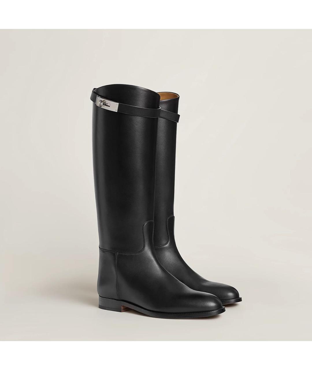 HERMES Черные кожаные сапоги, фото 2