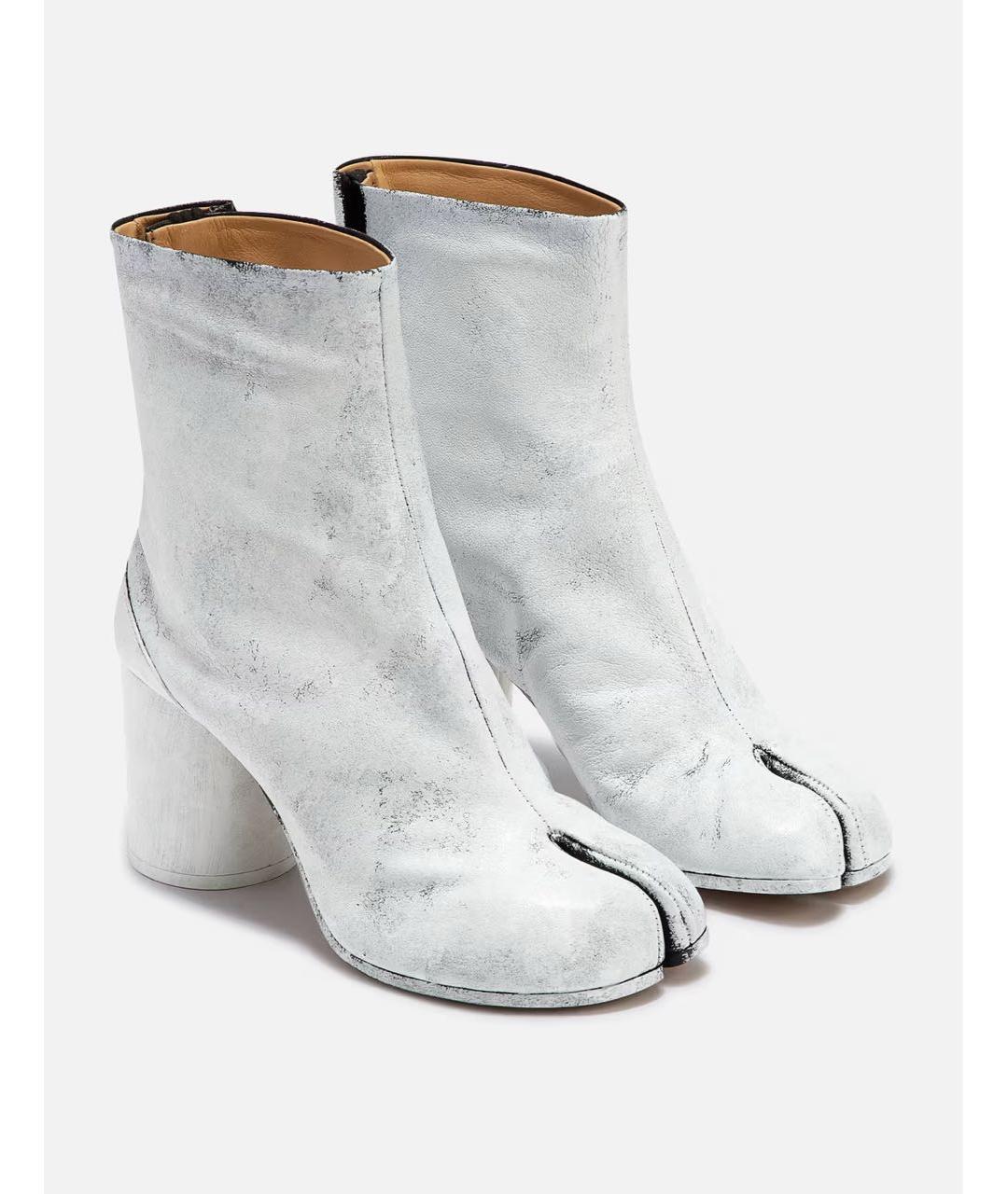 MM6 MAISON MARGIELA Белые кожаные ботильоны, фото 2