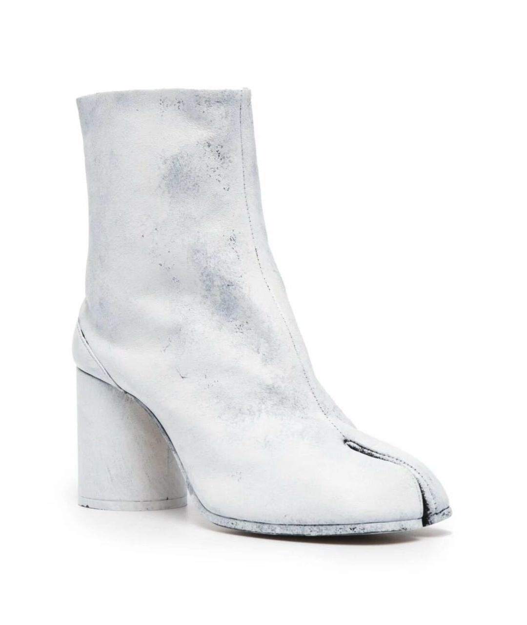 MM6 MAISON MARGIELA Белые кожаные ботильоны, фото 3