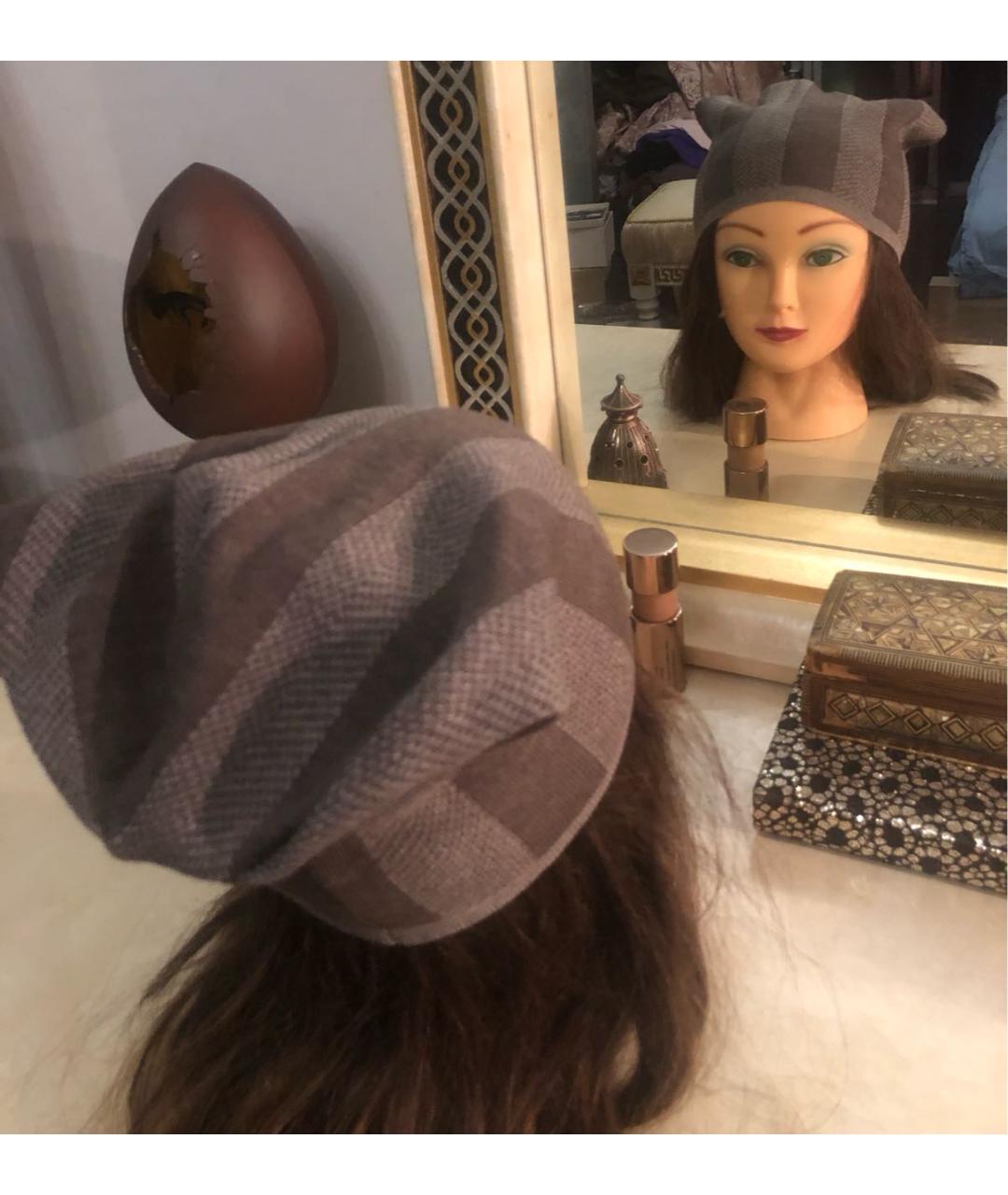 FENDI Коричневая шерстяная шапка, фото 2