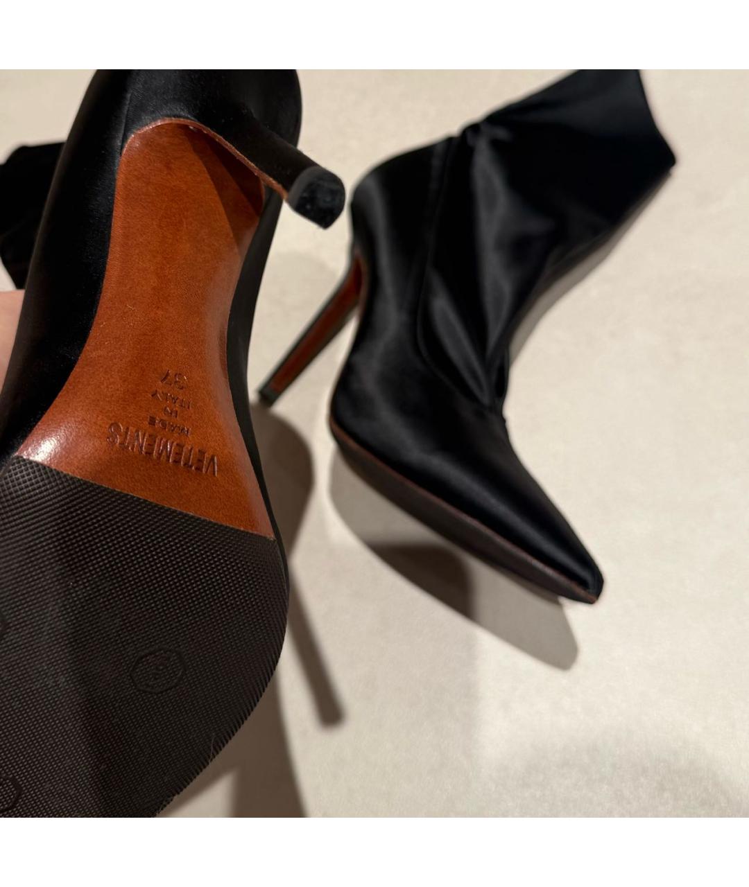 VETEMENTS Черные текстильные ботильоны, фото 5