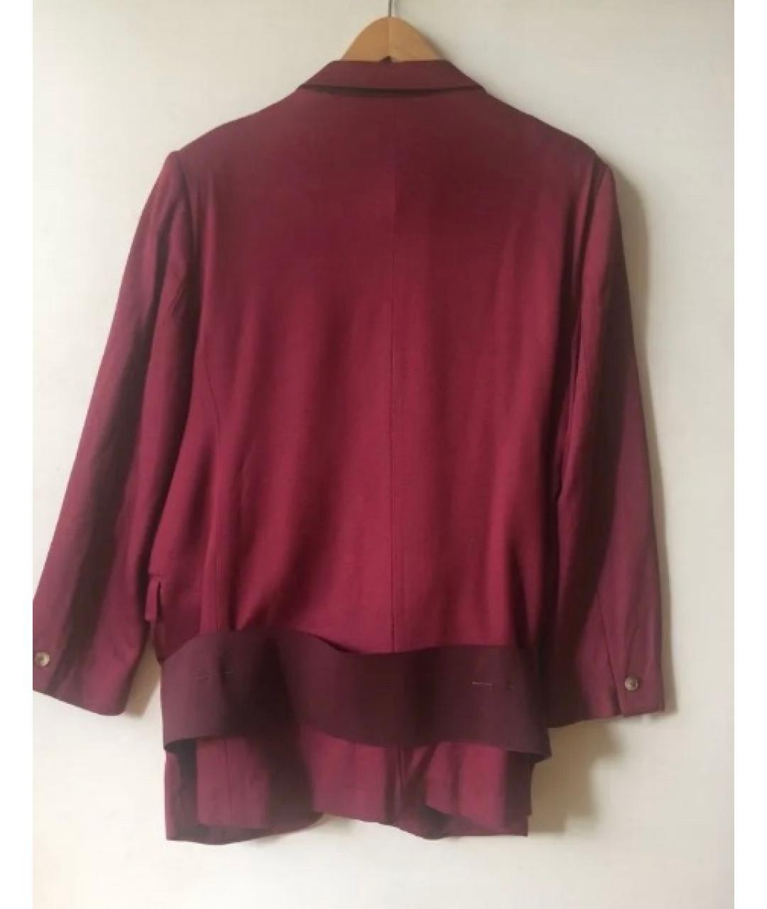 ACNE STUDIOS Бордовый шерстяной костюм с брюками, фото 6