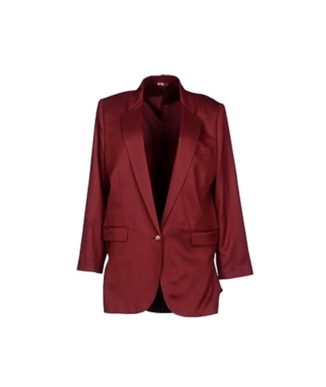 ACNE STUDIOS Бордовый шерстяной костюм с брюками, фото 2