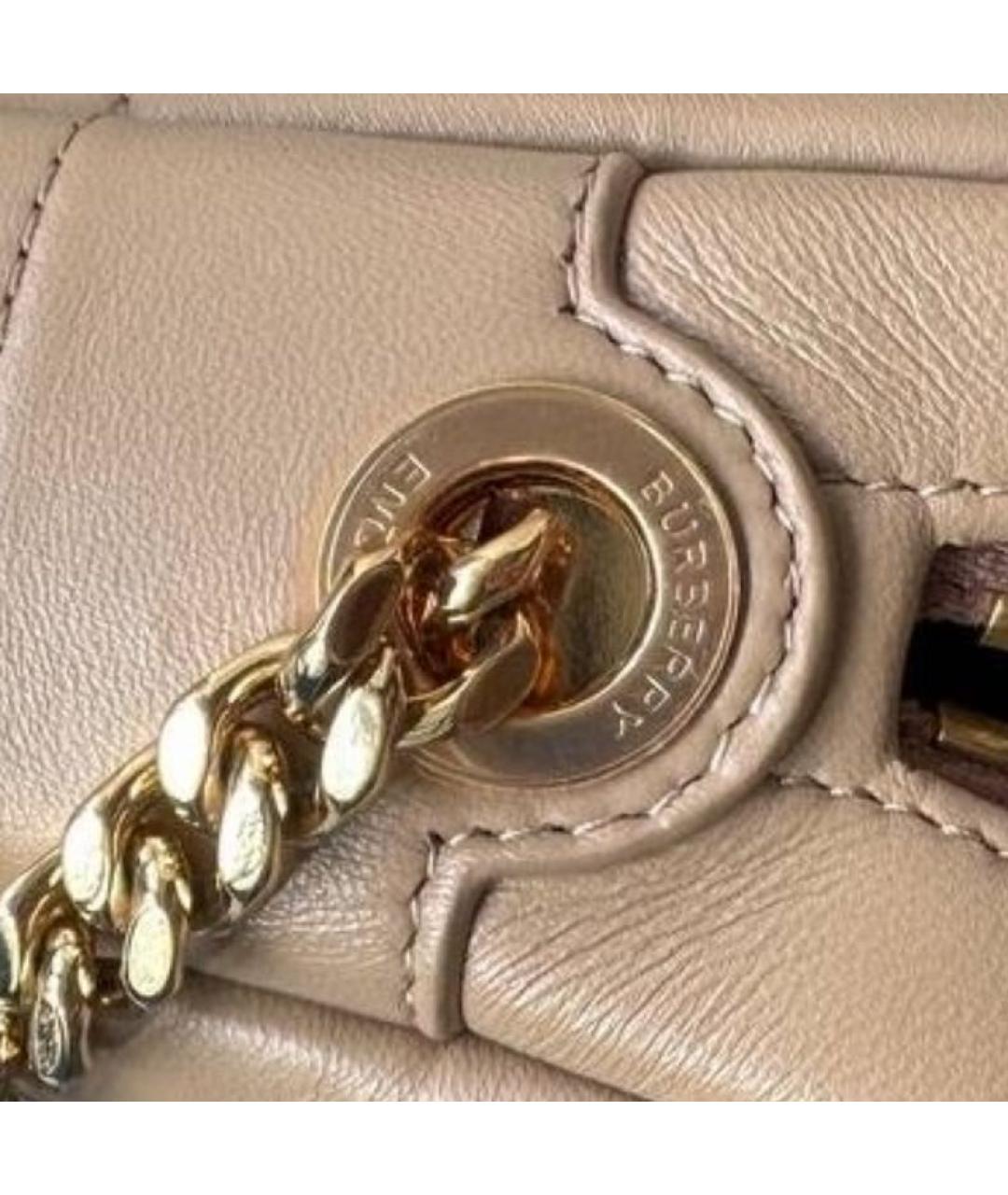 BURBERRY Бежевая кожаная сумка через плечо, фото 6