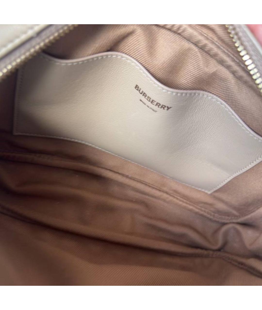 BURBERRY Бежевая кожаная сумка через плечо, фото 3