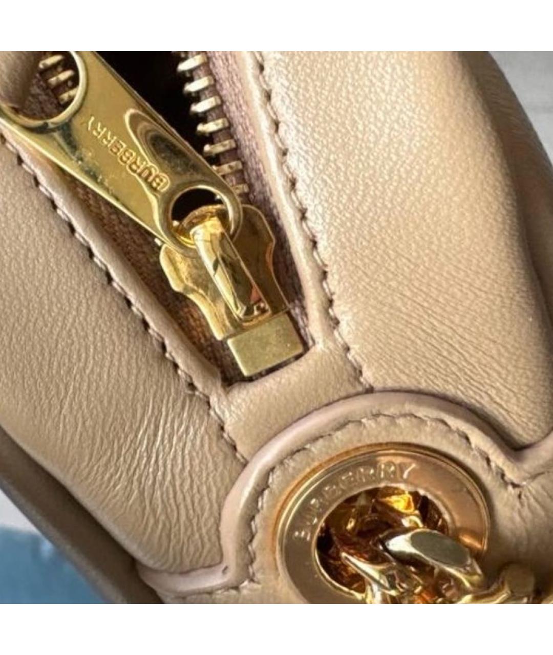 BURBERRY Бежевая кожаная сумка через плечо, фото 5