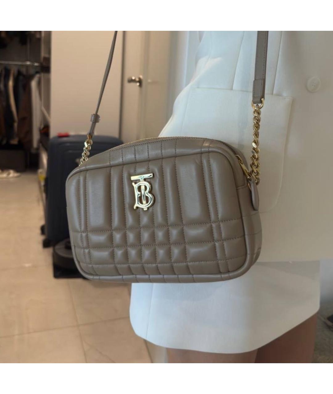 BURBERRY Бежевая кожаная сумка через плечо, фото 2