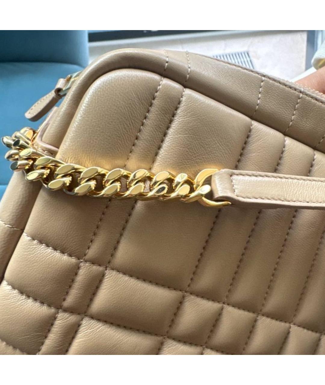 BURBERRY Бежевая кожаная сумка через плечо, фото 4