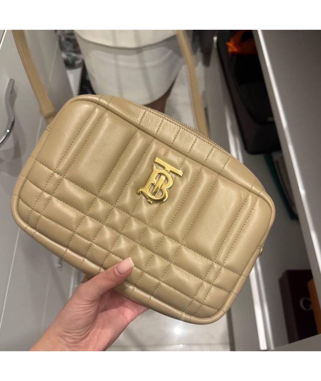 BURBERRY Бежевая кожаная сумка через плечо, фото 7