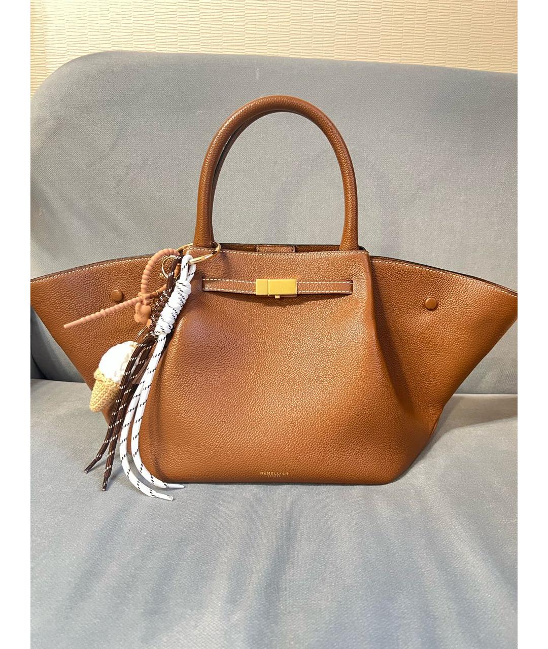 DEMELLIER Коричневая кожаная сумка с короткими ручками, фото 8