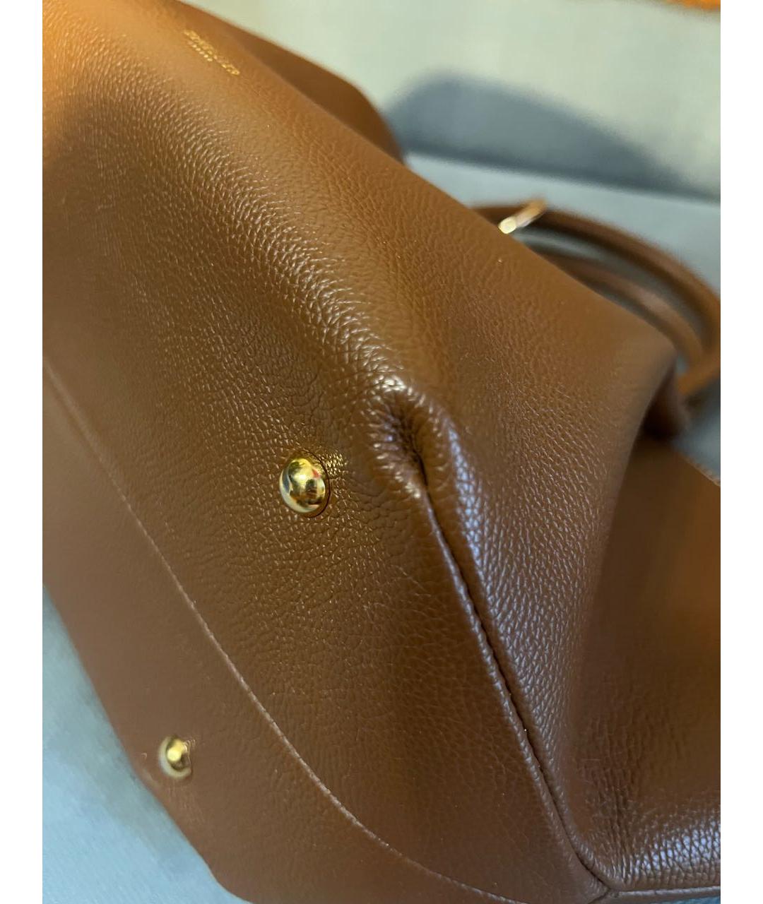 DEMELLIER Коричневая кожаная сумка с короткими ручками, фото 5