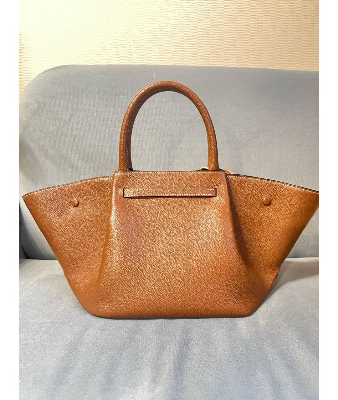 DEMELLIER Коричневая кожаная сумка с короткими ручками, фото 3