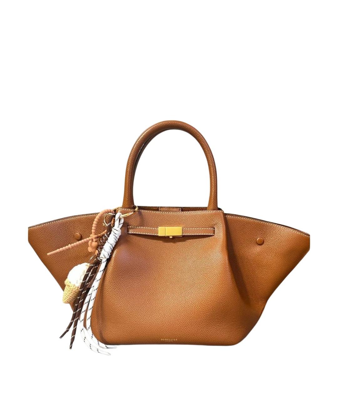 DEMELLIER Коричневая кожаная сумка с короткими ручками, фото 1