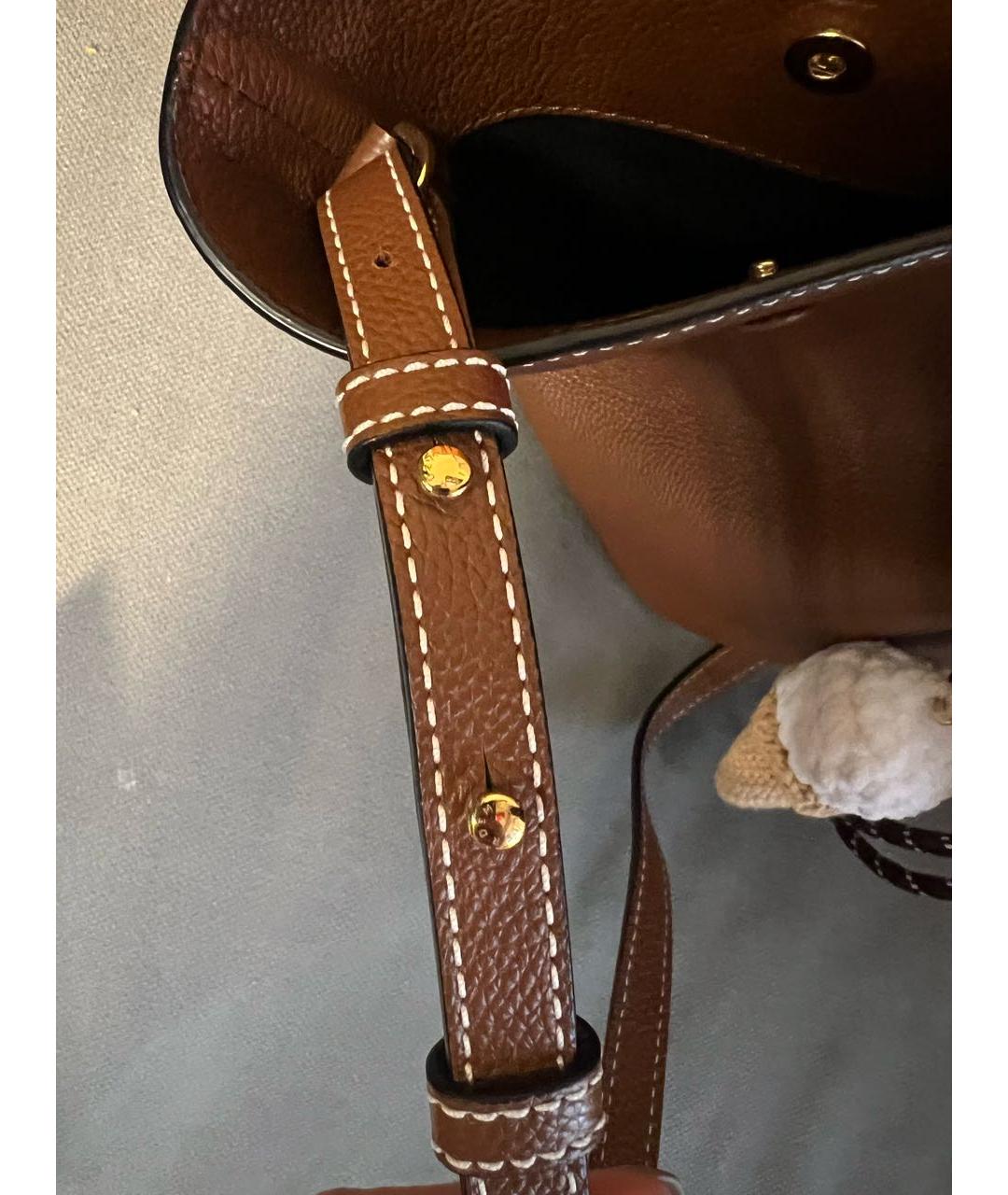 DEMELLIER Коричневая кожаная сумка с короткими ручками, фото 7