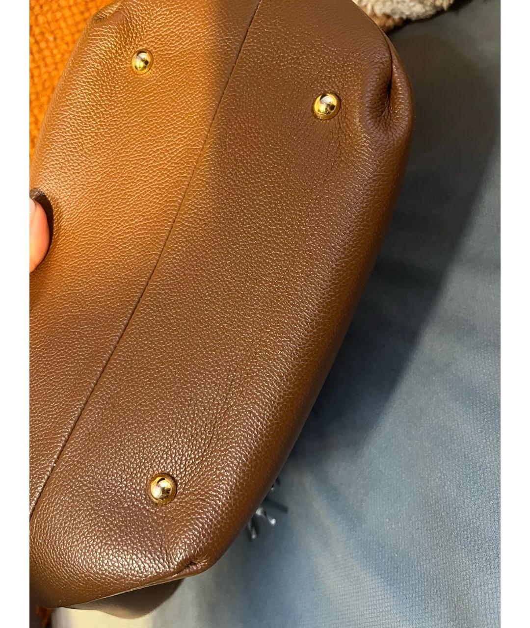 DEMELLIER Коричневая кожаная сумка с короткими ручками, фото 6