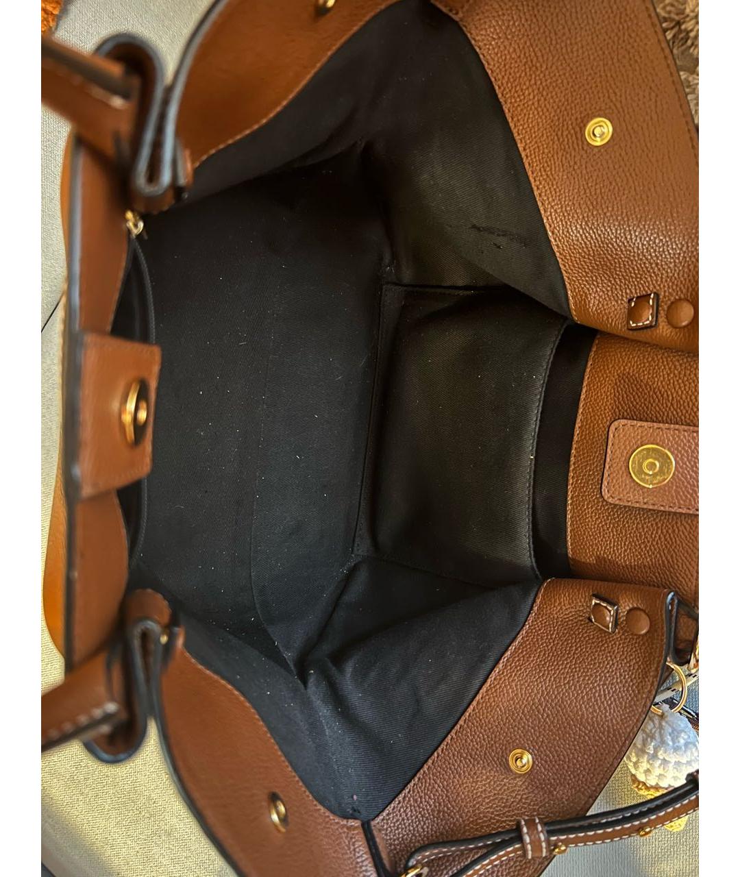 DEMELLIER Коричневая кожаная сумка с короткими ручками, фото 4