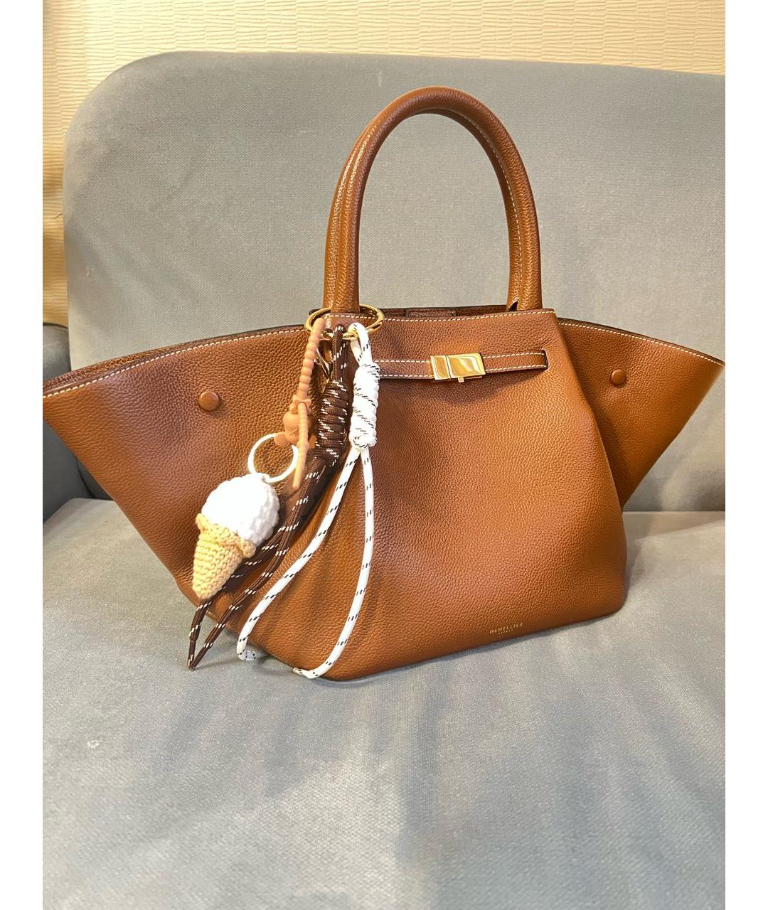 DEMELLIER Коричневая кожаная сумка с короткими ручками, фото 2