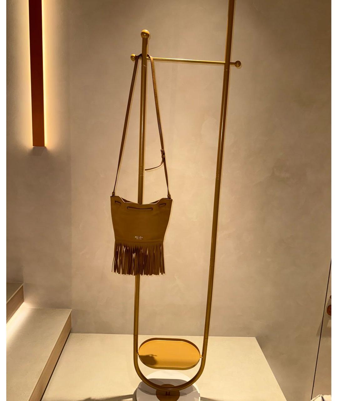 PRADA Бежевая кожаная сумка через плечо, фото 8