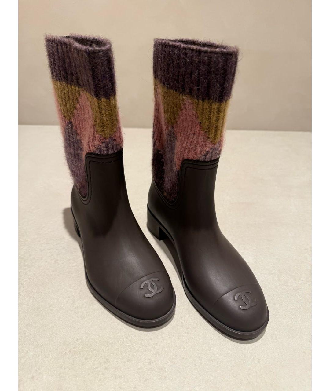 CHANEL Коричневые сапоги, фото 2