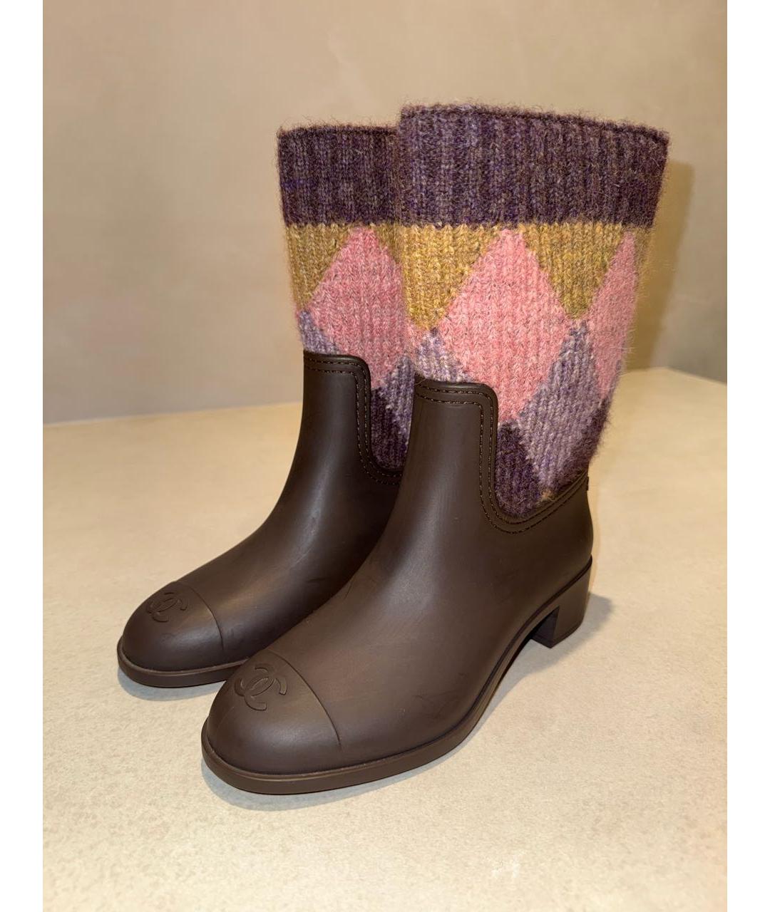 CHANEL Коричневые сапоги, фото 6