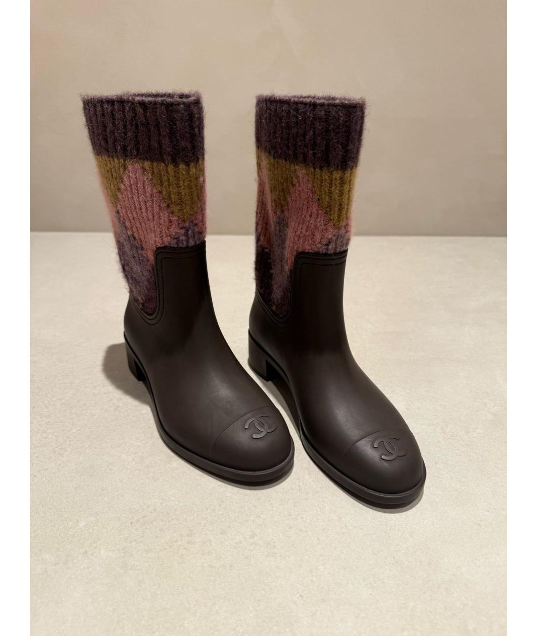CHANEL Коричневые сапоги, фото 5