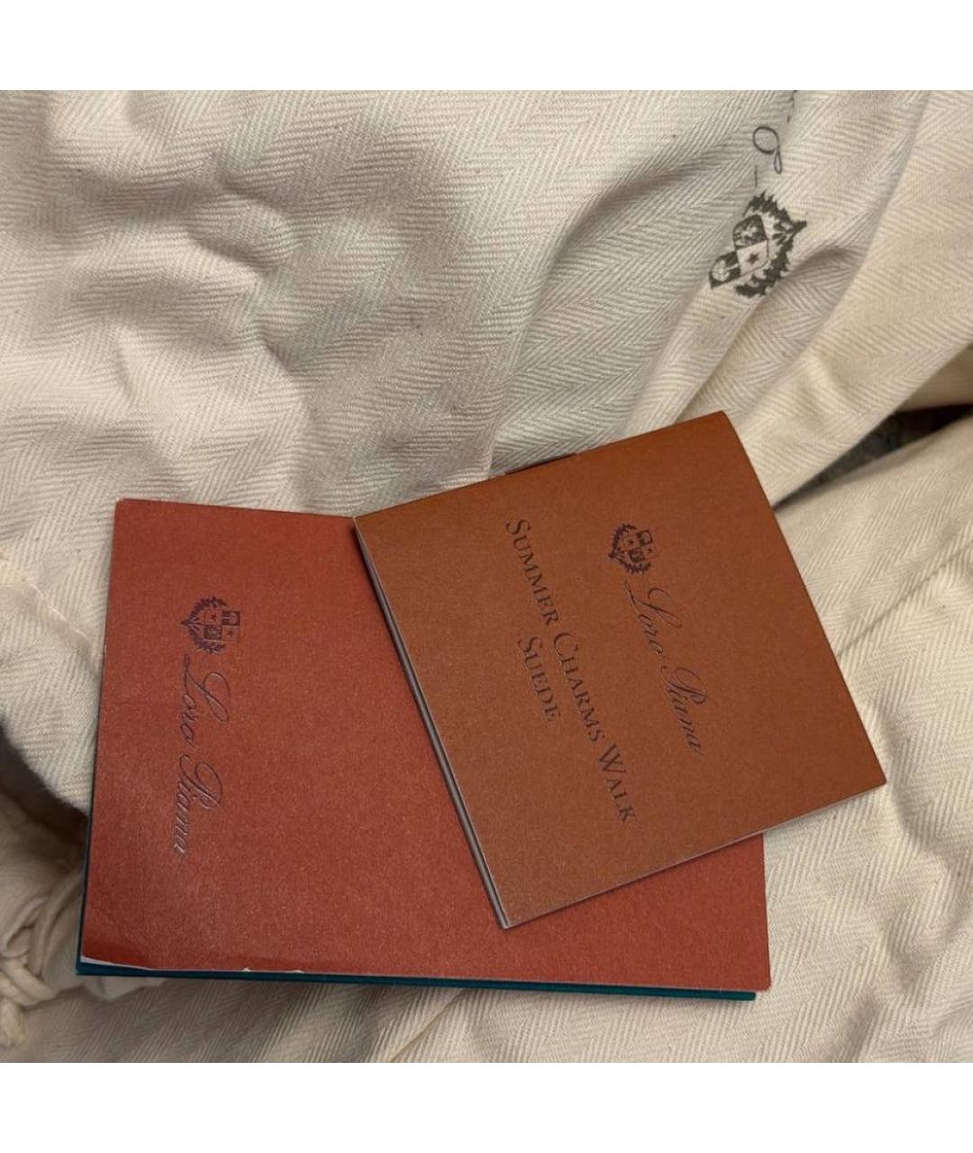 LORO PIANA Бежевые кожаные лоферы, фото 6