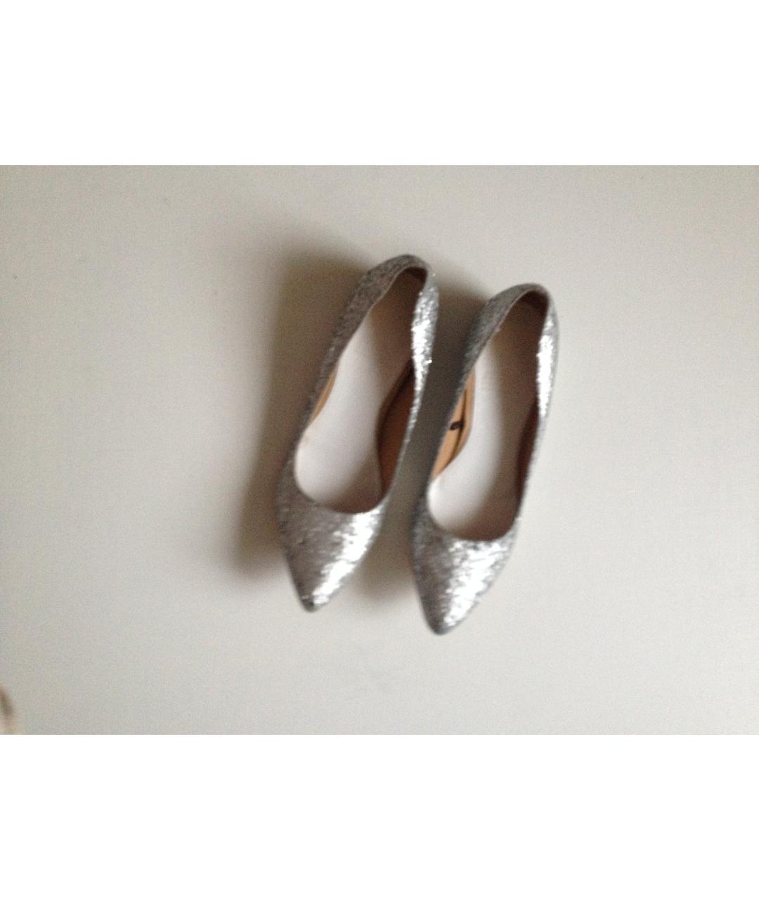 MAISON MARGIELA Серебряные кожаные балетки, фото 3