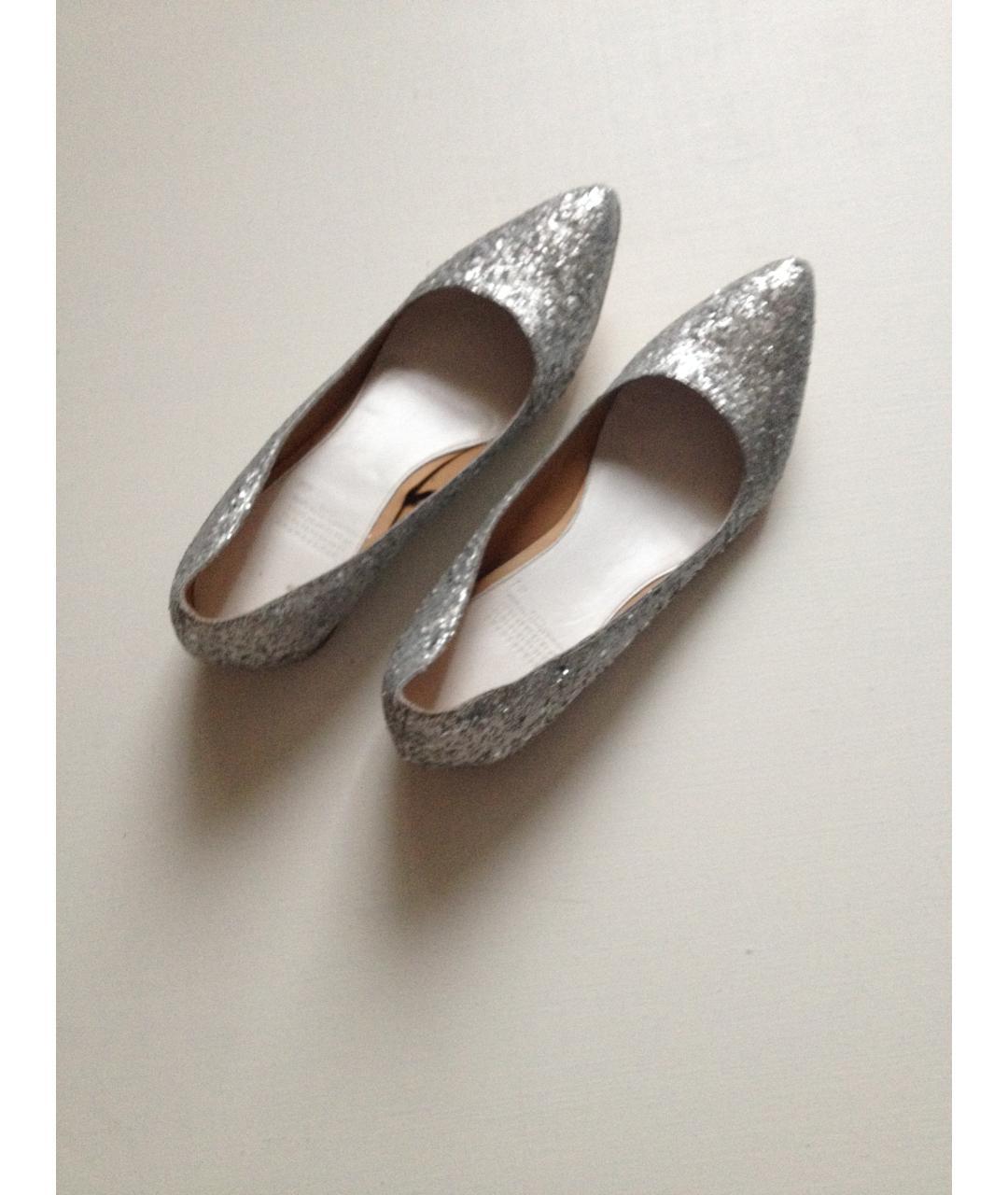 MAISON MARGIELA Серебряные кожаные балетки, фото 5