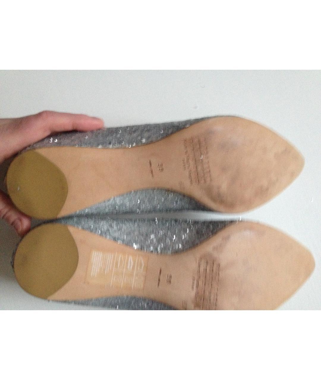 MAISON MARGIELA Серебряные кожаные балетки, фото 6