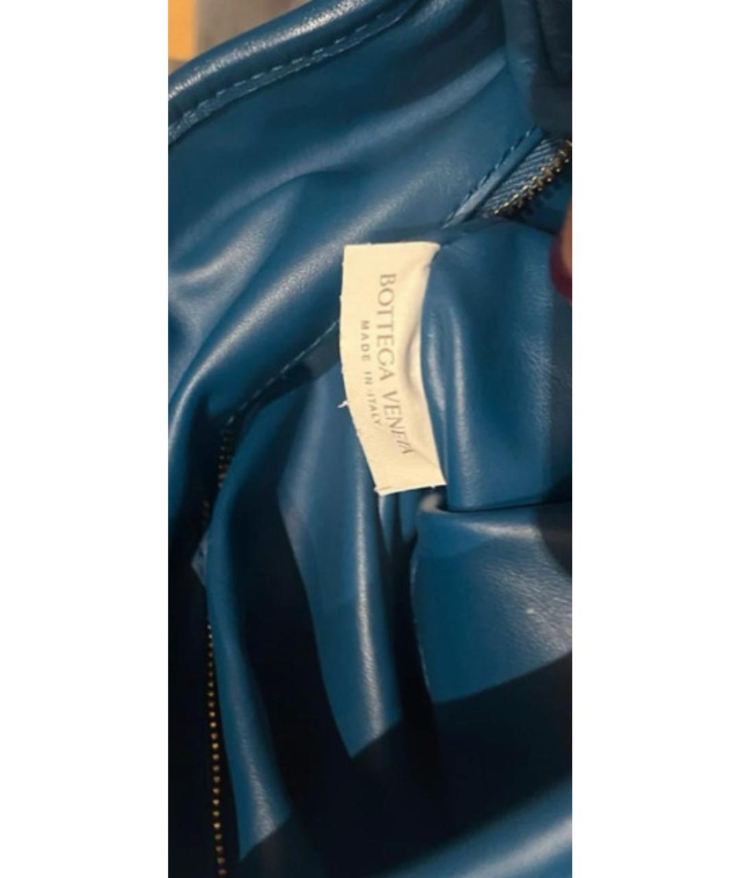 BOTTEGA VENETA Синяя кожаная сумка тоут, фото 5