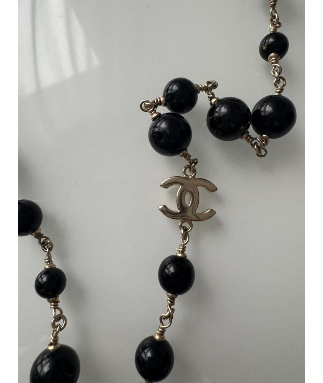 CHANEL Черное металлическое колье, фото 4
