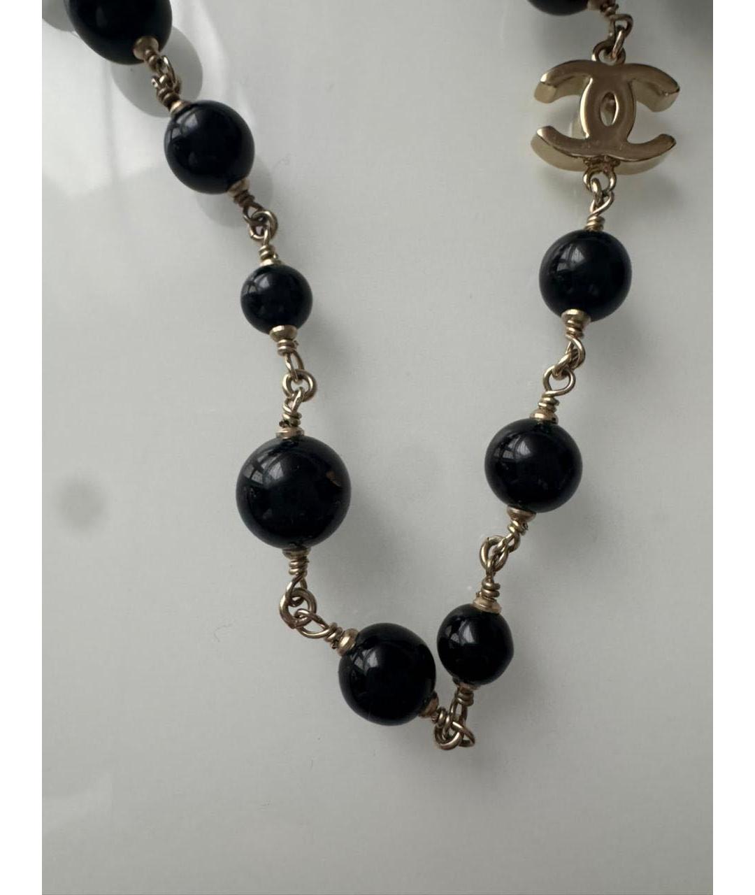 CHANEL Черное металлическое колье, фото 3