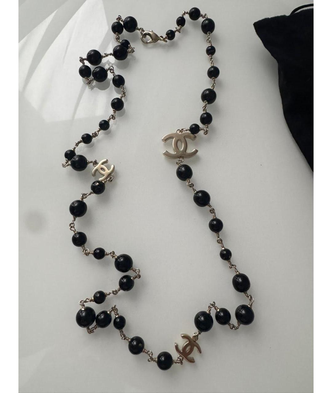 CHANEL Черное металлическое колье, фото 8