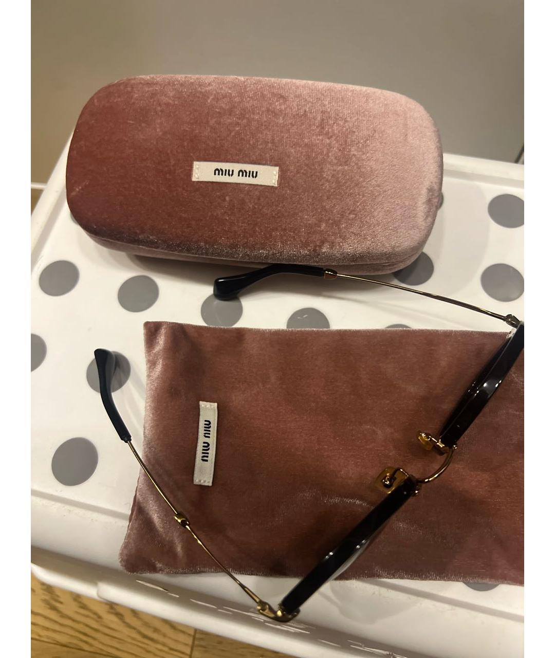 MIU MIU Черные металлические солнцезащитные очки, фото 4