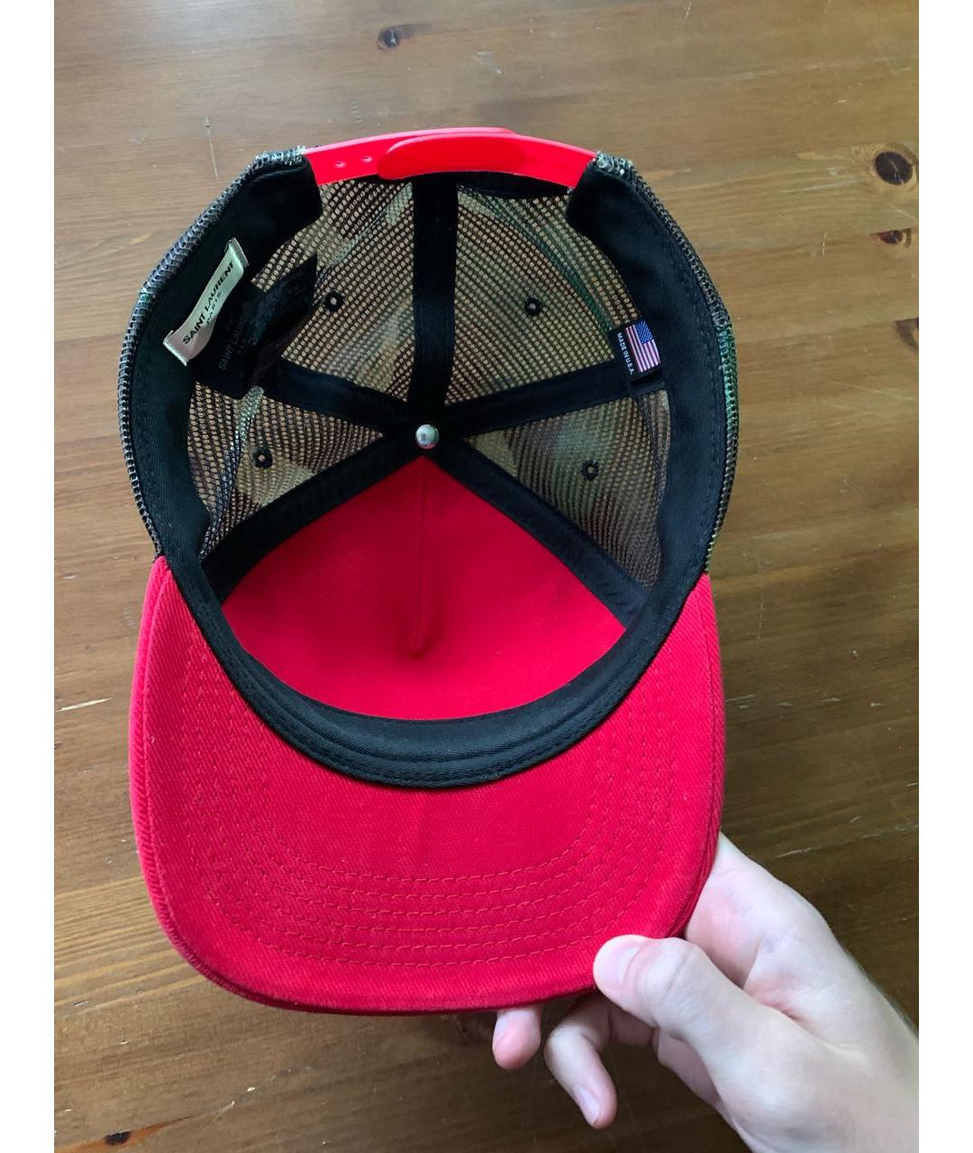 SAINT LAURENT Красная хлопковая кепка/бейсболка, фото 3