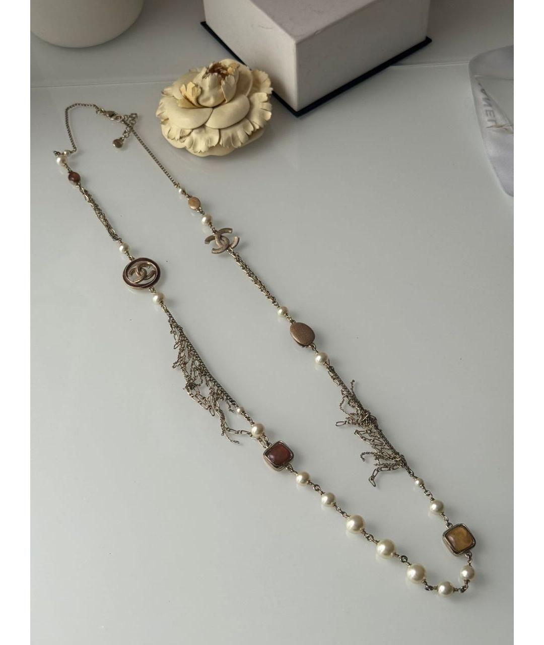 CHANEL Золотое металлическое колье, фото 9