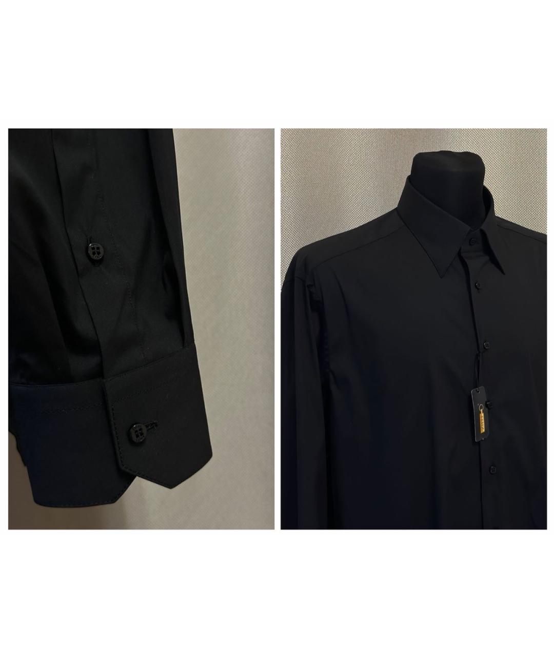 ZILLI Черная хлопковая классическая рубашка, фото 5