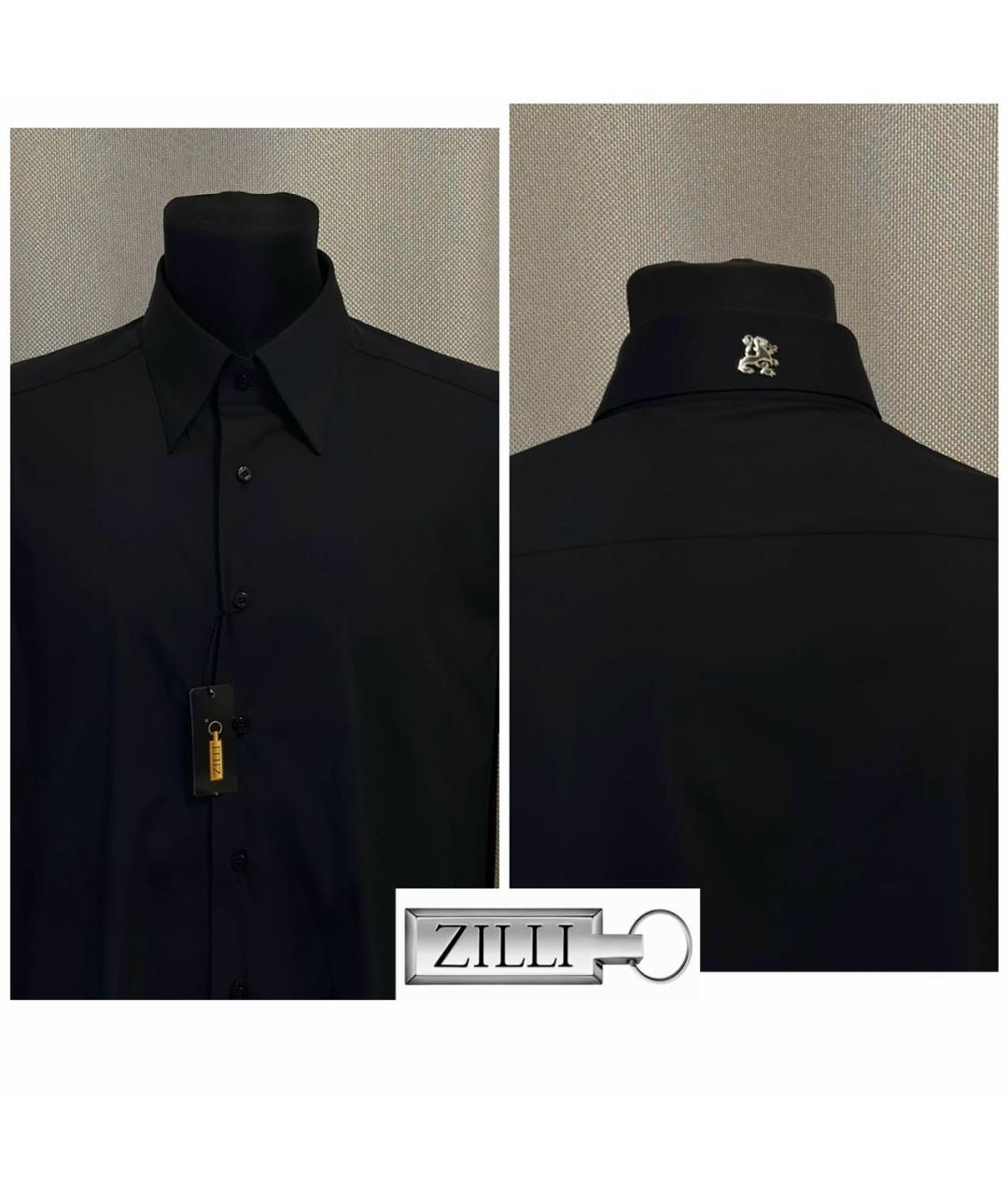 ZILLI Черная хлопковая классическая рубашка, фото 2