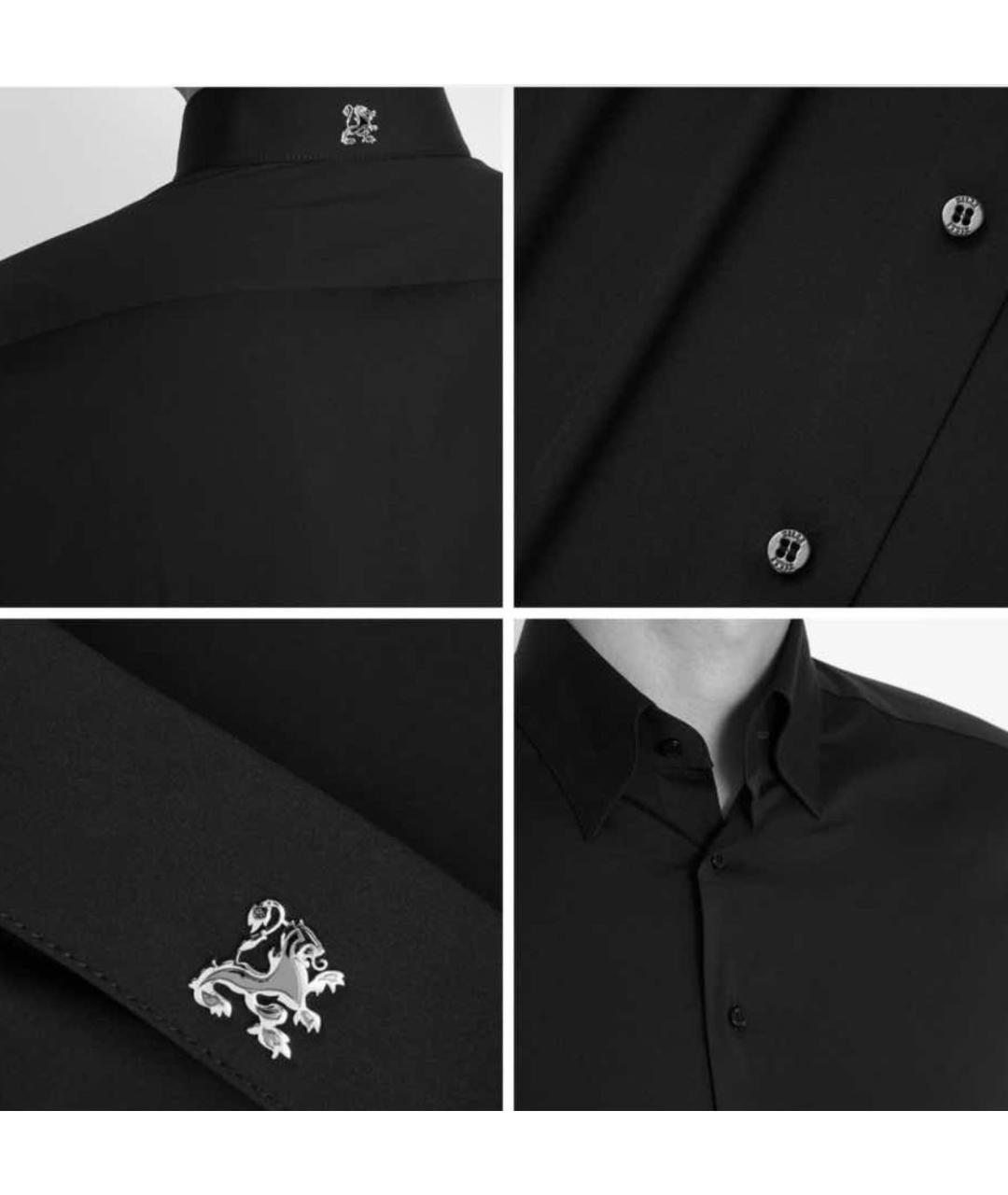 ZILLI Черная хлопковая классическая рубашка, фото 3