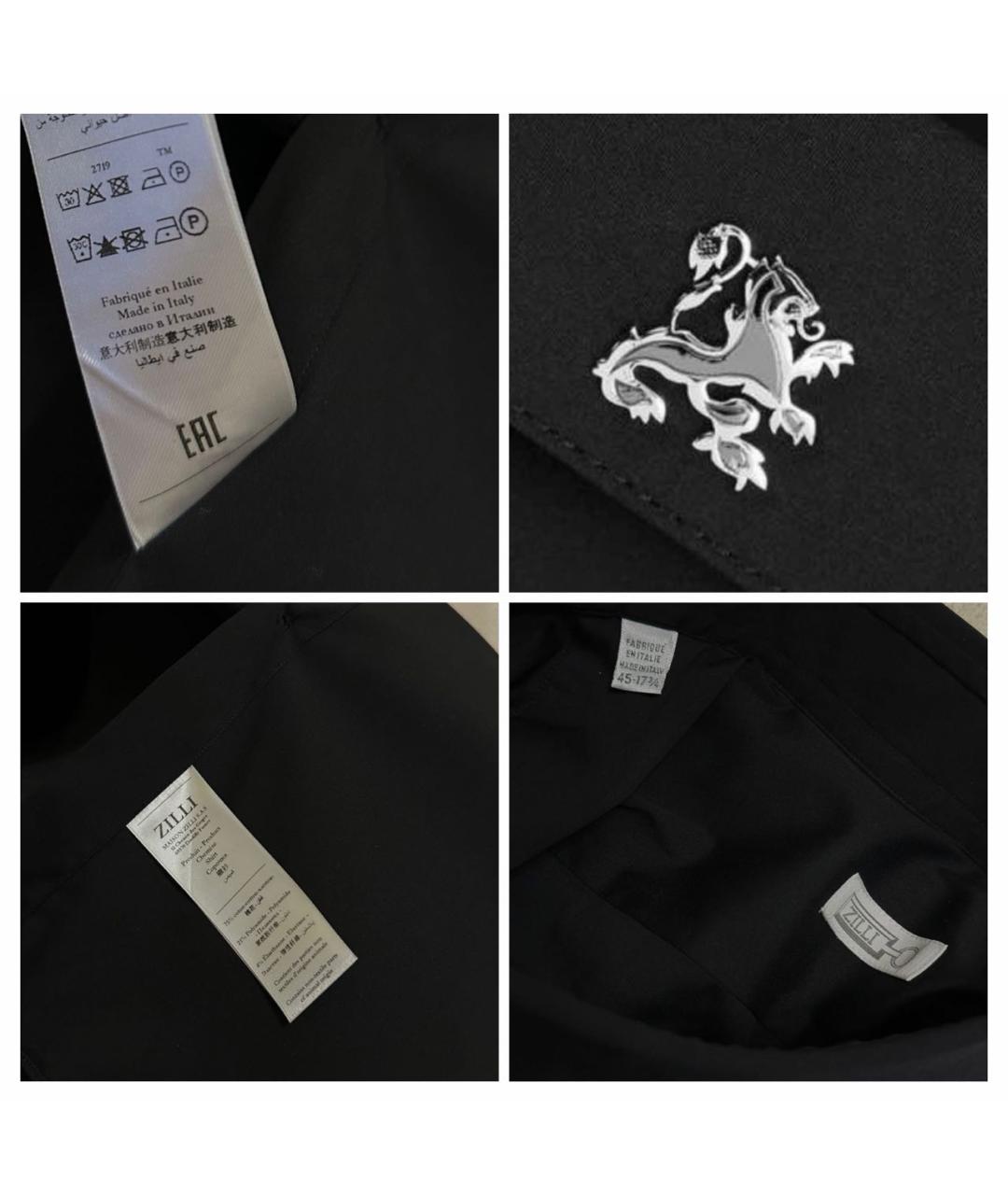 ZILLI Черная хлопковая классическая рубашка, фото 6