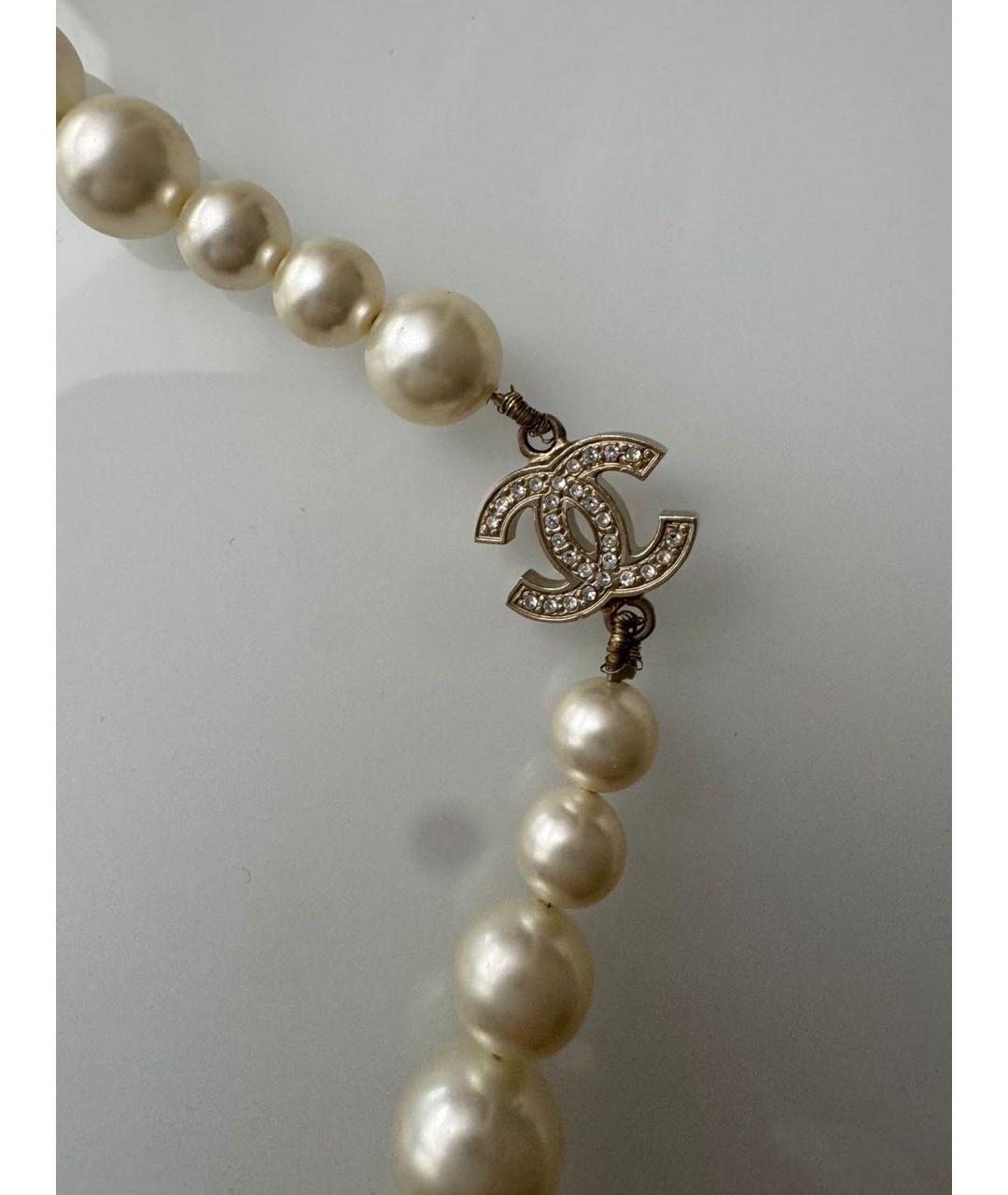 CHANEL Бежевое жемчужное колье, фото 5