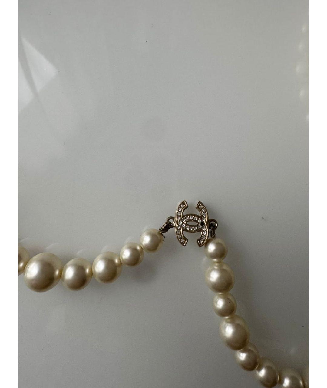 CHANEL Бежевое жемчужное колье, фото 6