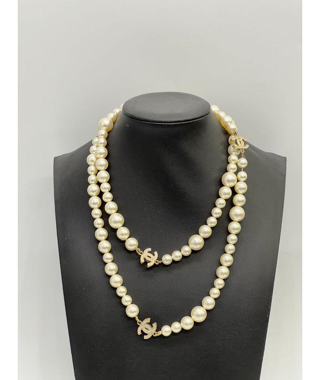 CHANEL Бежевое жемчужное колье, фото 8