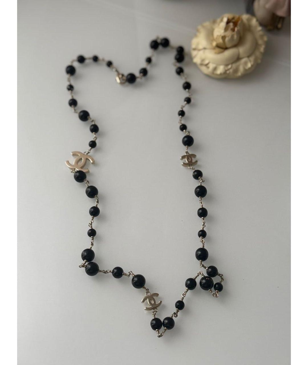 CHANEL Черное металлическое колье, фото 9