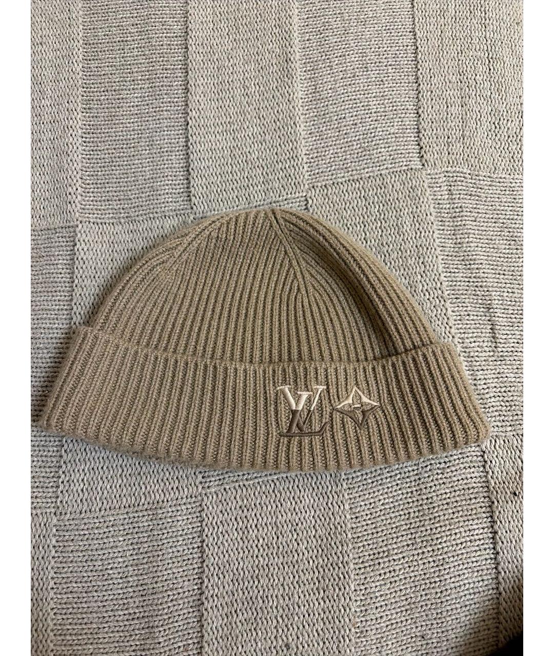 LOUIS VUITTON Бежевая шерстяная шапка, фото 5