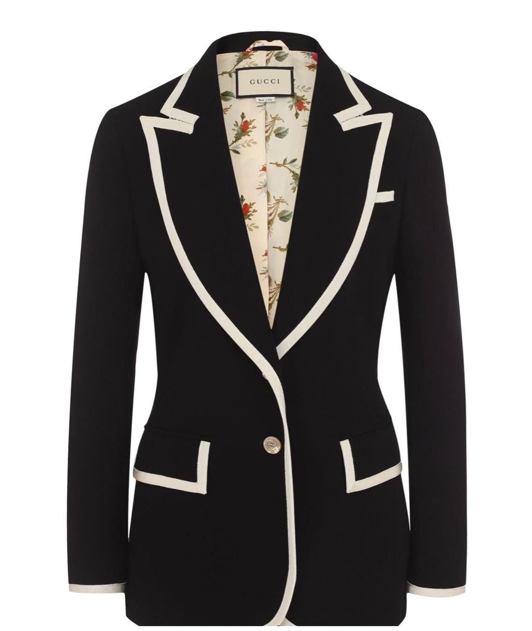 GUCCI Черный вискозный жакет/пиджак, фото 1
