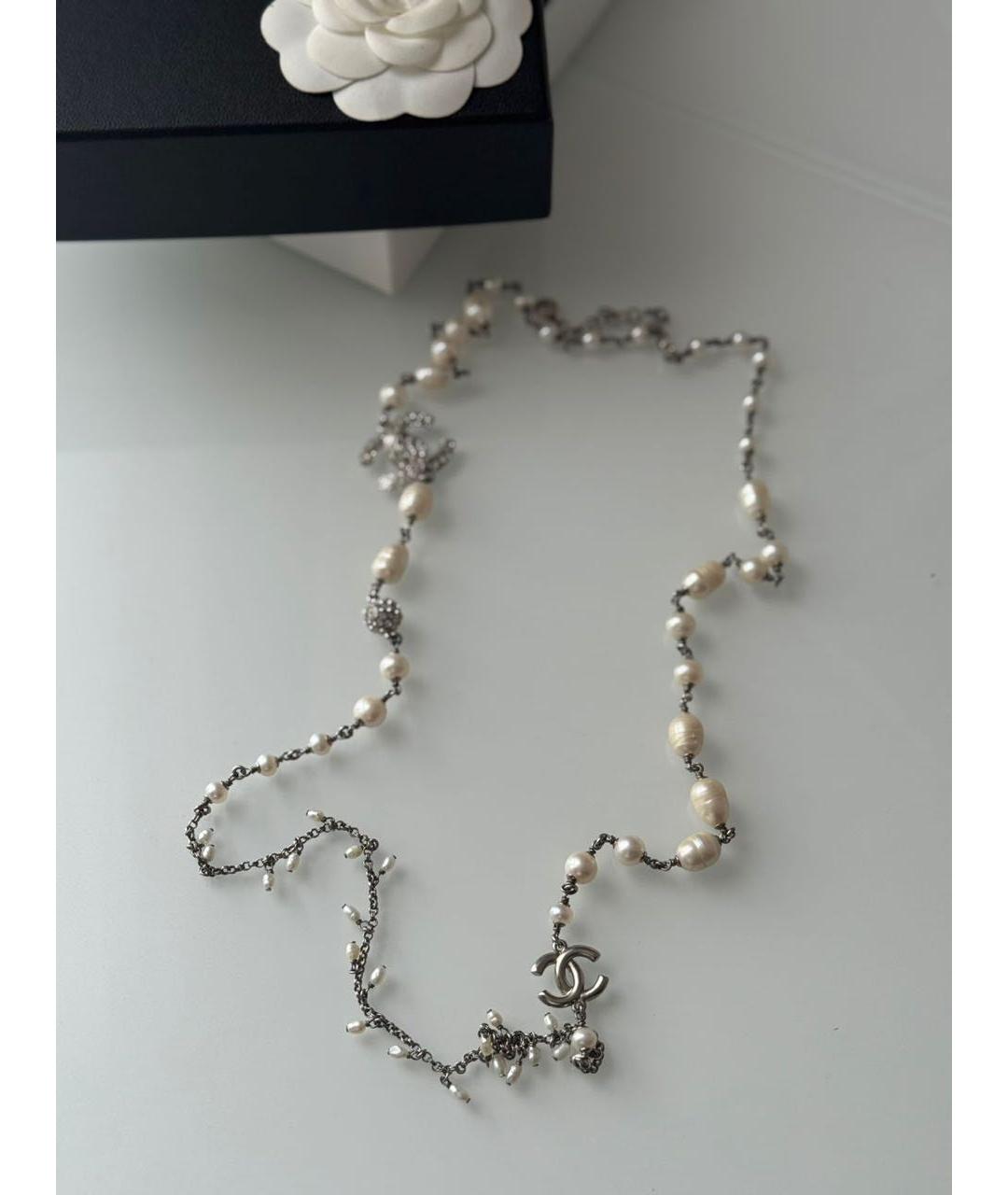 CHANEL Серебряное металлическое колье, фото 8