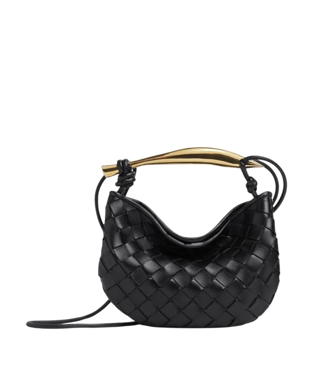 BOTTEGA VENETA Черная кожаная сумка с короткими ручками, фото 1