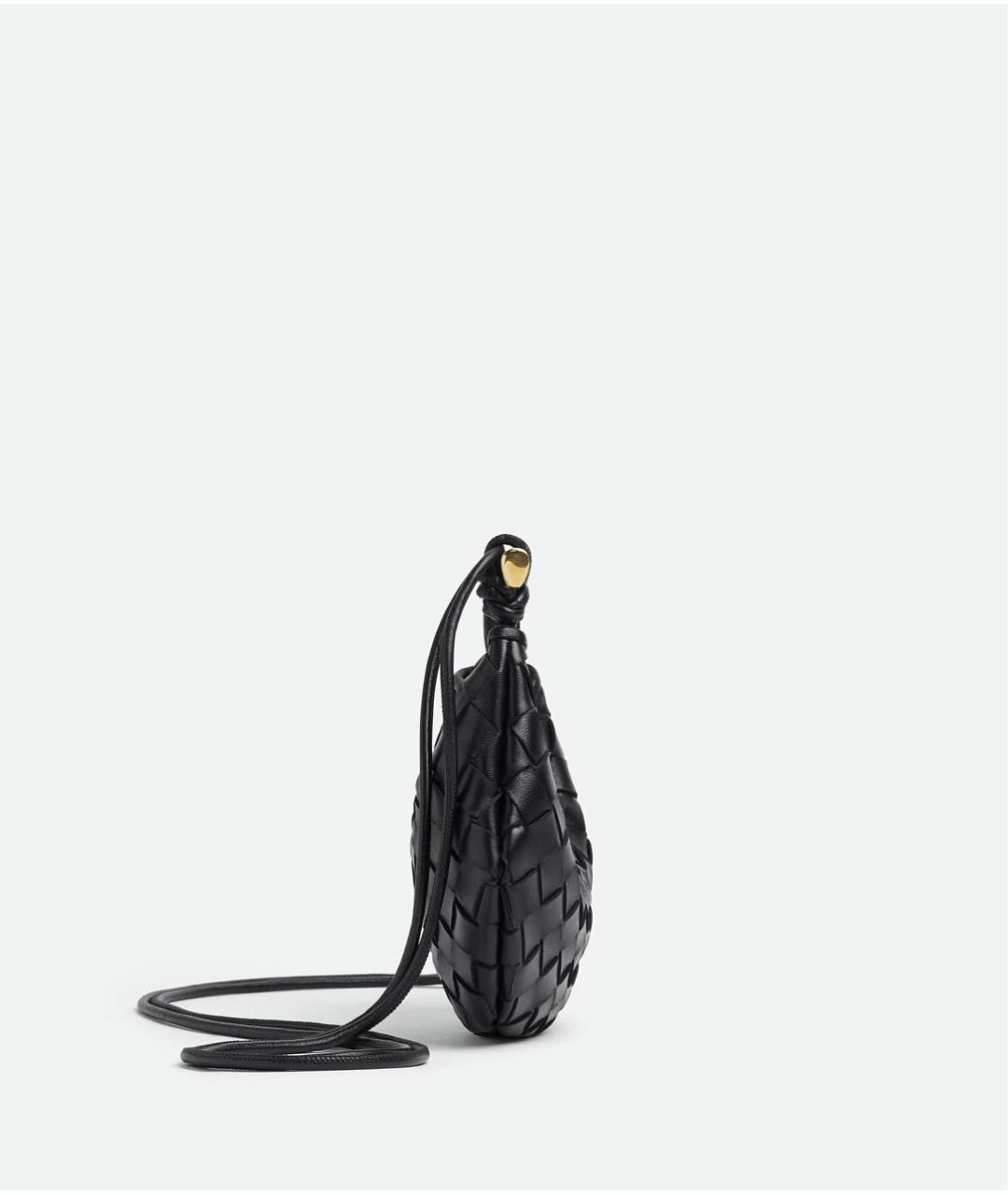 BOTTEGA VENETA Черная кожаная сумка с короткими ручками, фото 3