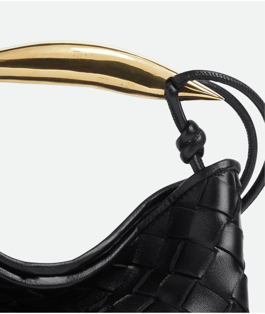 BOTTEGA VENETA Черная кожаная сумка с короткими ручками, фото 5